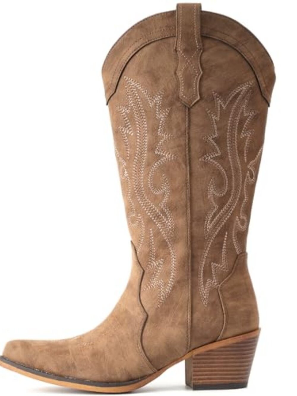 Cowboy Boots For Women Western Cowgirl Boots Mid Calf Snip Toe - Picture 5 of 6